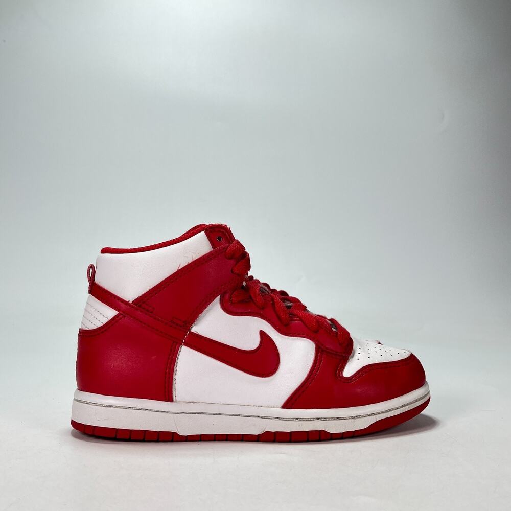 Nike Dunk High Championship White Red Basketball Shoes DD2314-106 Kids Size 13C